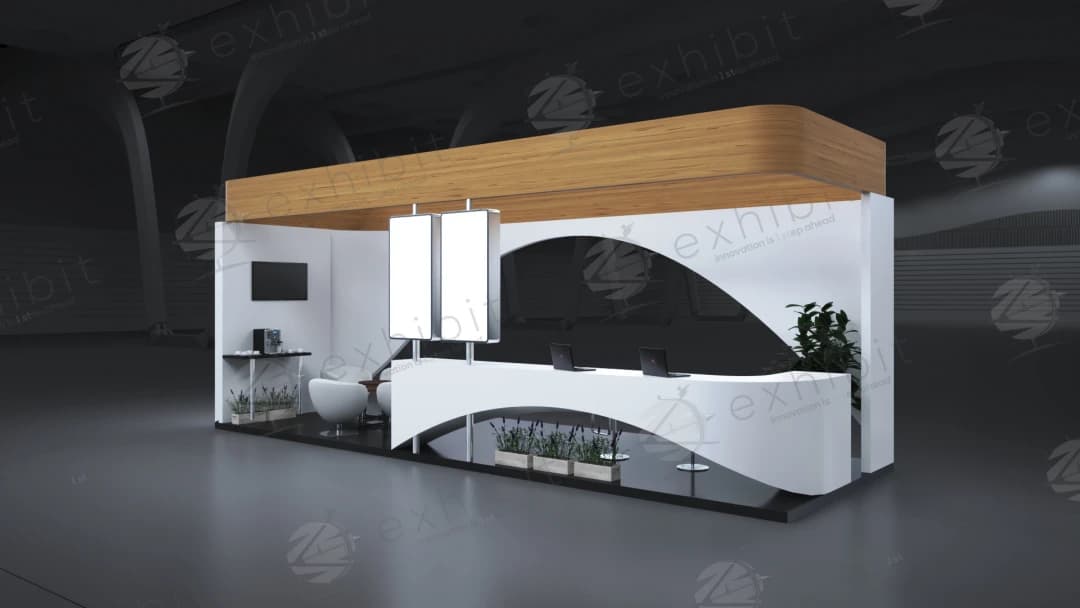 Natural Archline Curved Semi-Island 3x9 Booth