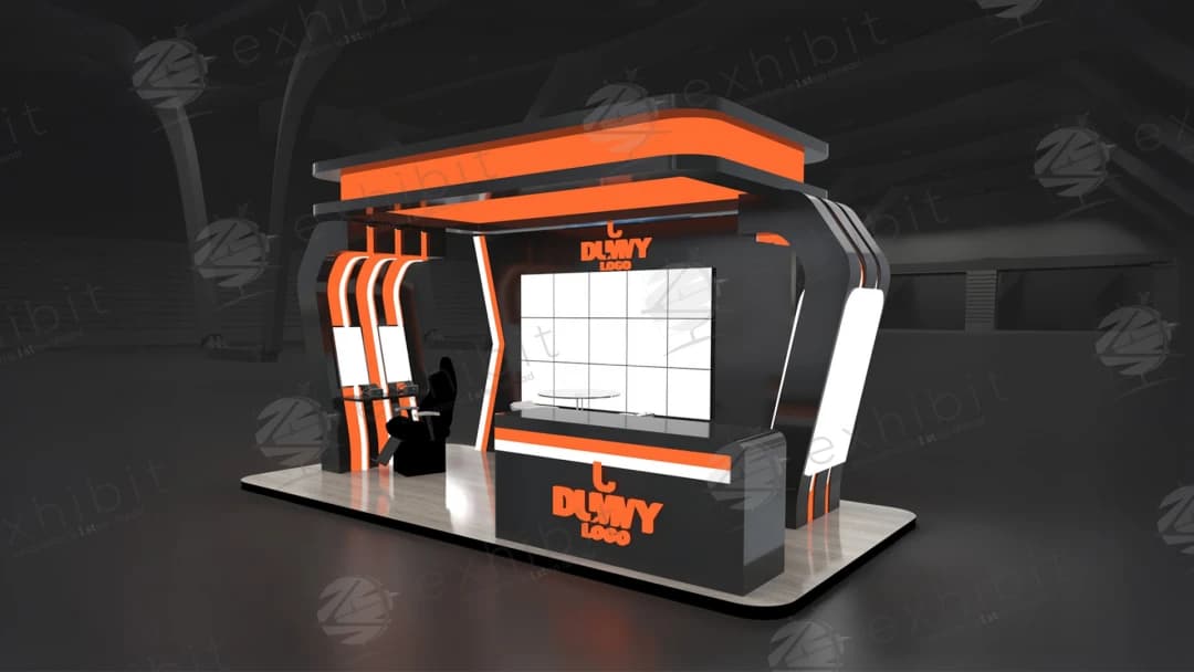 Turbo Ribbon Straight Semi-Island 3x6 Booth