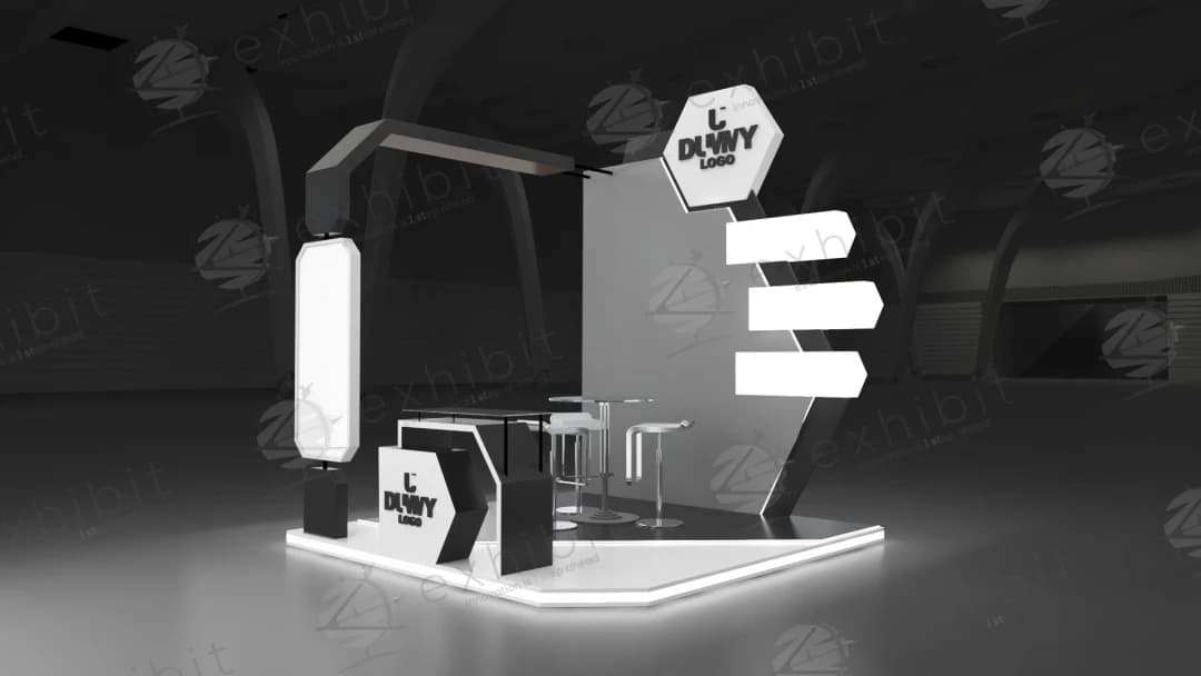 Hexa Shield Straight Semi-Island 3x3 Booth
