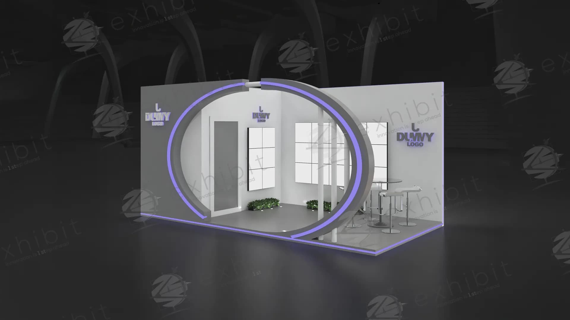 Oval Portal Straight Semi-Island 3x6 Booth