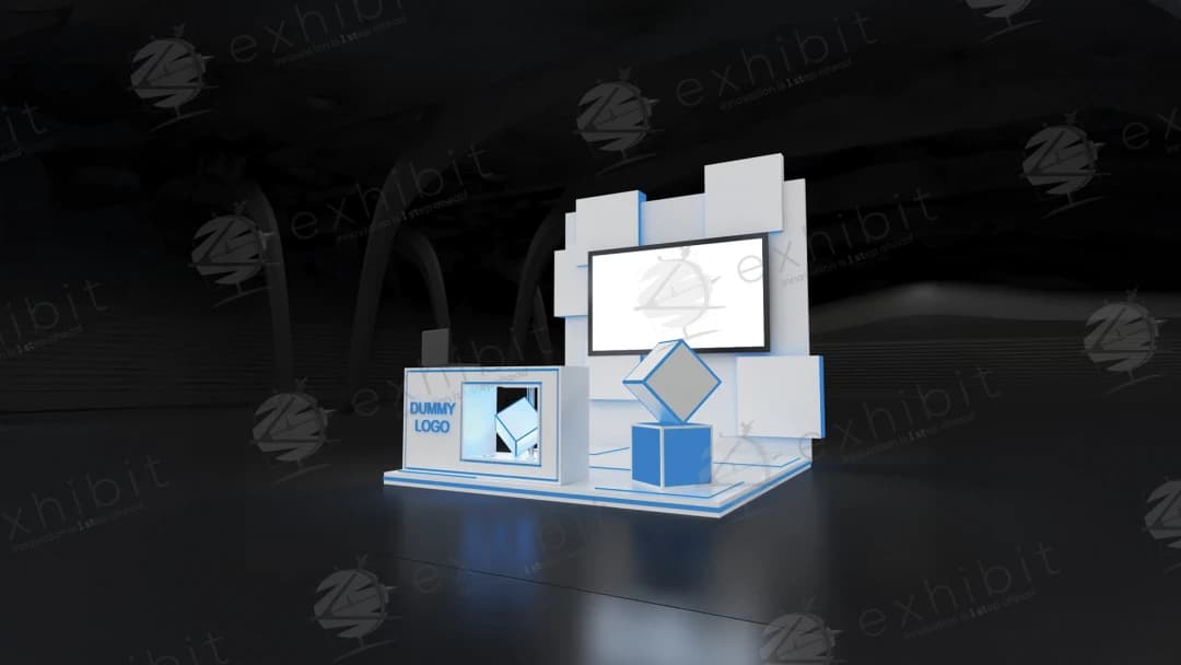 Pixel Cube Straight Semi-Island 3x3 Booth