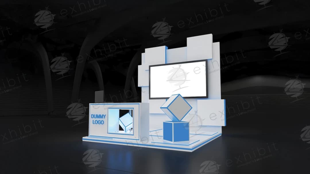 Pixel Cube Straight Semi-Island 3x3 Booth