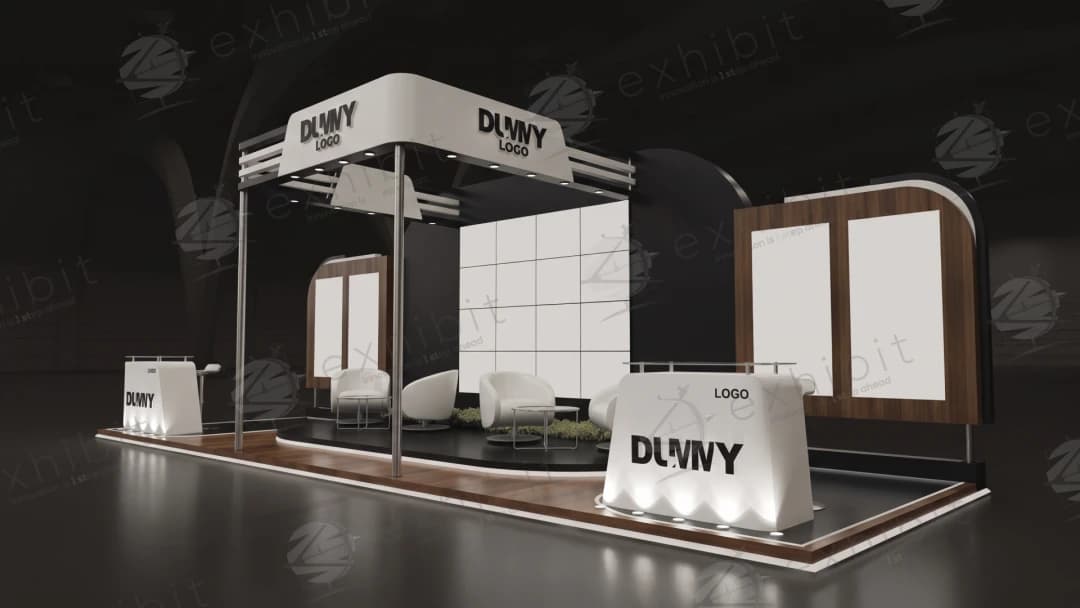 Walnut Stratus Straight Semi-Island 3x9 Booth