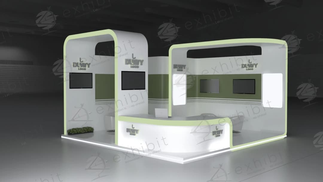 Sustainable Hub Curved Semi-Island 6x6 Booth